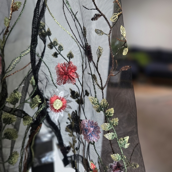 Sheer Floral Embroidered Top - Picture 7 of 10